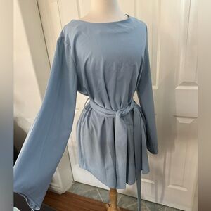 Tunic powder blue veiled top